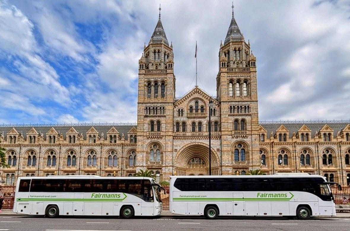 Two Fairmanns coaches at the Natural History Museum, London